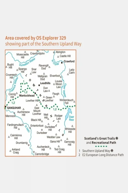 Active Explorer Map 329 Lowther Hills, Sanquhar and Leadhills