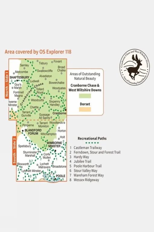 Active Explorer Map 118 Shaftesbury and Cranborne Chase