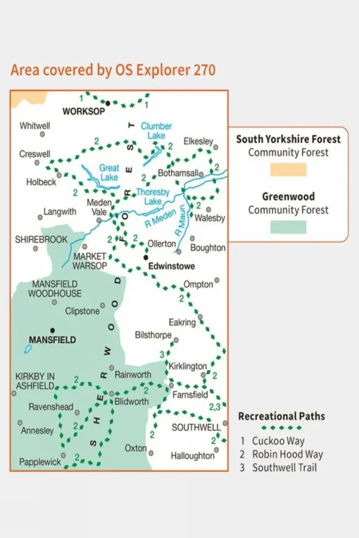 Active Explorer Map 270 Sherwood Forest
