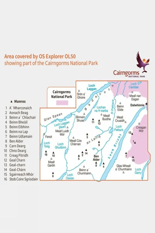 Active Explorer Map OL50 Ben Alder, Loch Ericht and Loch Laggan