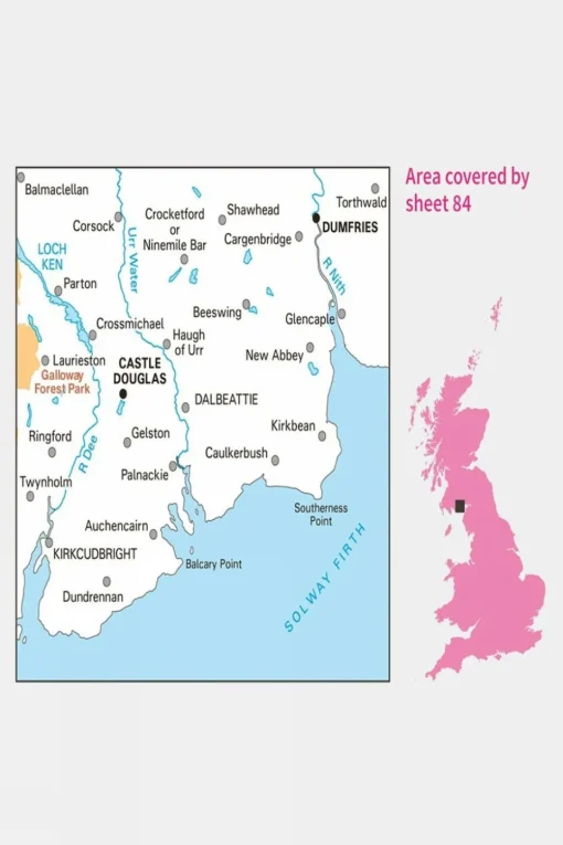 Active Landranger Map 84 Dumfries and Castle Douglas