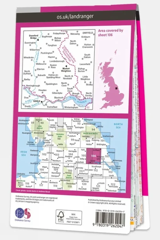 Active Landranger Map 106 Market Weighton