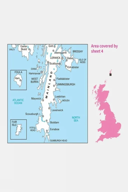 Active Landranger Map 04 Shetland - South Mainland