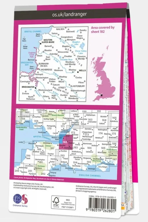 Active Landranger Map 182 Weston-super-Mare