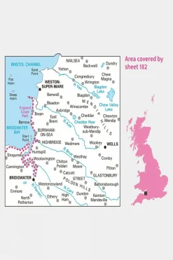 Active Landranger Map 182 Weston-super-Mare