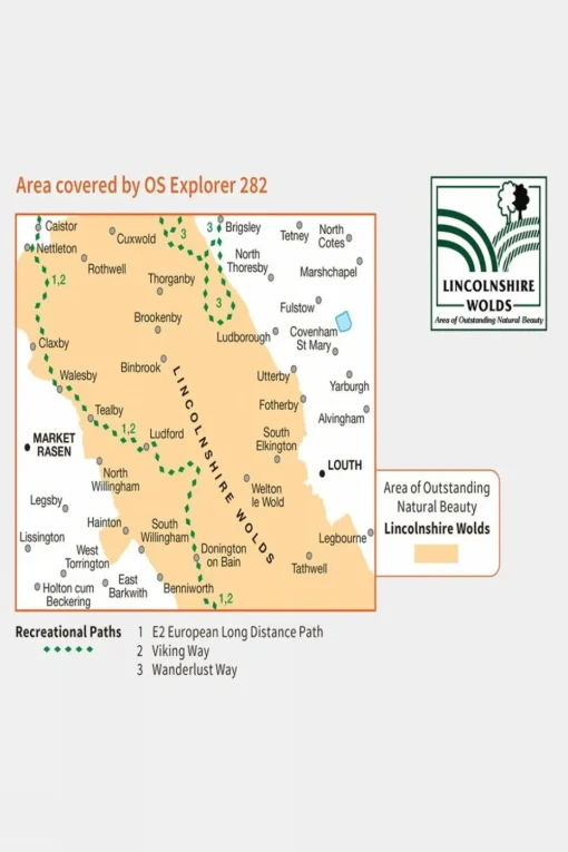 Explorer Map 282 Lincolnshire Wolds North