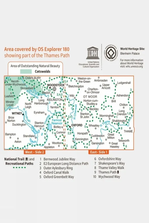 Explorer Map 180 Oxford Witney & Woodstock