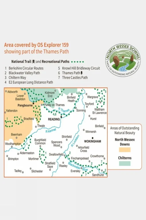 Explorer Map 159 Reading, Wokingham and Pangbourne