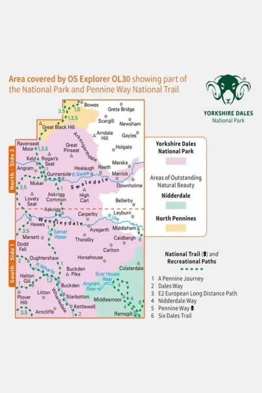 Explorer Map OL30 Yorkshire Dales - Northern and Central Areas