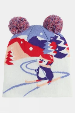 Kids Penguin Double Pom Beanie