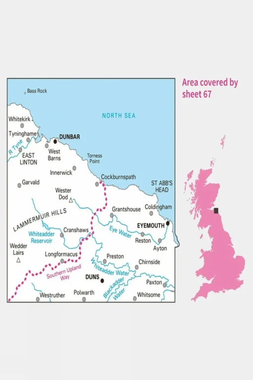 Landranger Map 67 Duns, Dunbar and Eyemouth