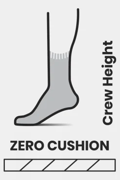 Mens Classic Hike Zero Cushion Liner Crew Socks