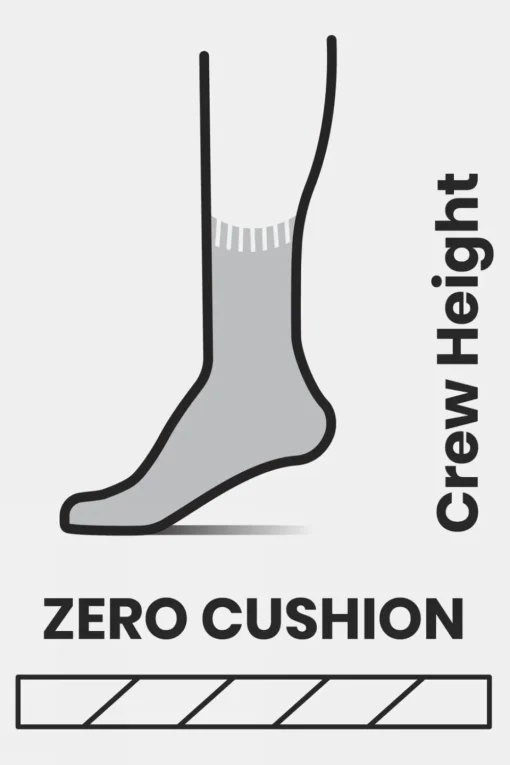 Mens Classic Hike Zero Cushion Liner Crew Socks