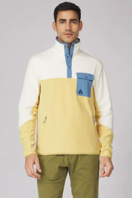 Mens Fitzroy Snap Fleece Top