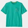 Mens Line Logo Ridge Stripe Organic Pocket T-Shirt