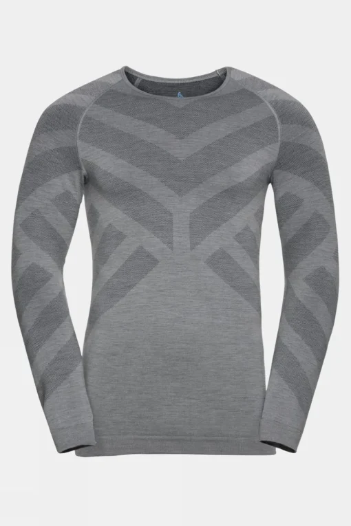 Mens Natural + Kinship Long Sleeve Crew Neck Base Layer Top