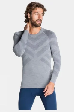 Mens Natural + Kinship Long Sleeve Crew Neck Base Layer Top