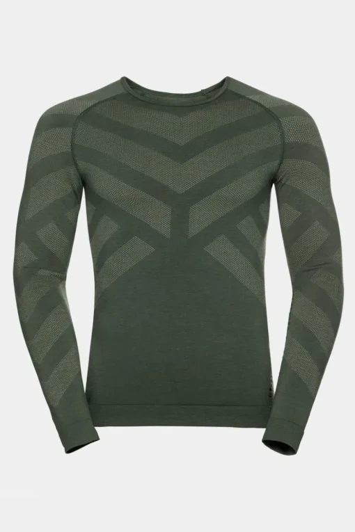 Mens Natural + Kinship Long Sleeve Crew Neck Base Layer Top