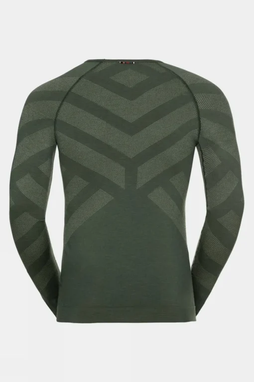 Mens Natural + Kinship Long Sleeve Crew Neck Base Layer Top