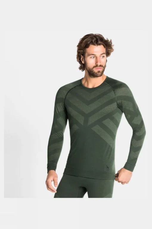 Mens Natural + Kinship Long Sleeve Crew Neck Base Layer Top