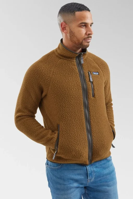 Mens Retro Pile Fleece Jacket