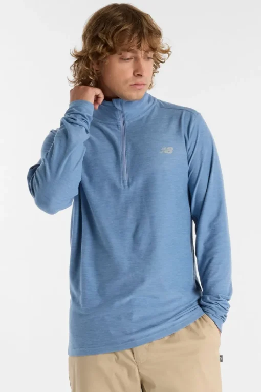 Mens Space Dye Quarter Zip Top