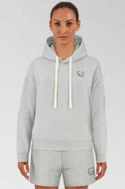 Womens Blue Fleece Hooded Sweatshirt