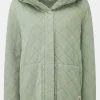 Womens Clementine Recycled Quilted Popper Up Hoodie
