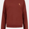 Womens Embroidered Blue Fleece Sweater