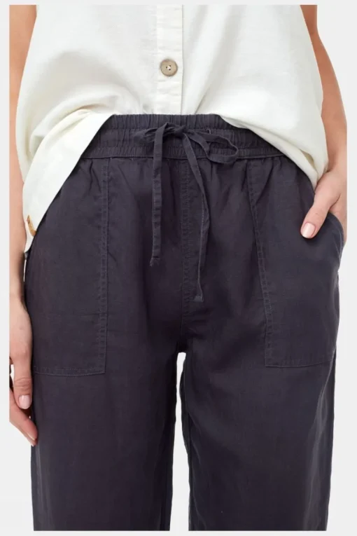 Womens Linen Thruline Jogger Trousers