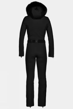Womens Parry Faux Fur Ski Jumpsuit