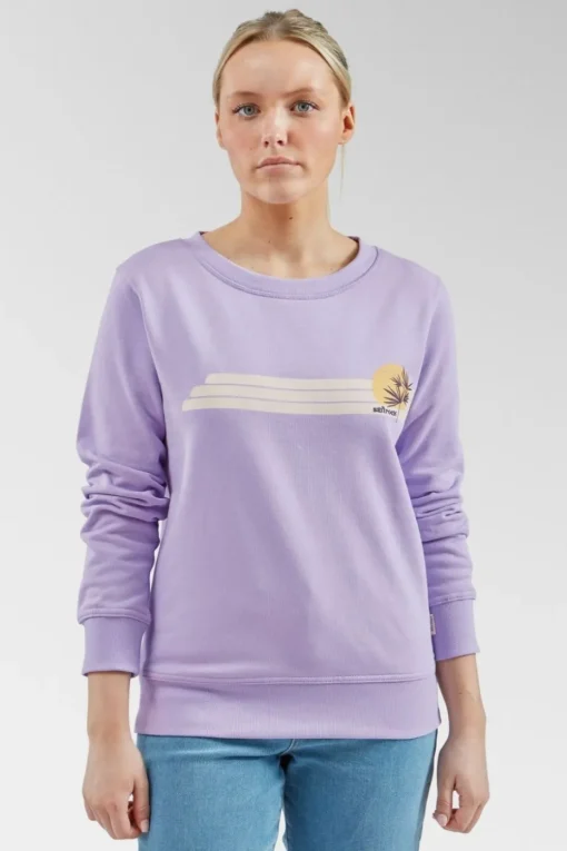 Womens Poster Stripe Crew Sweatshirt