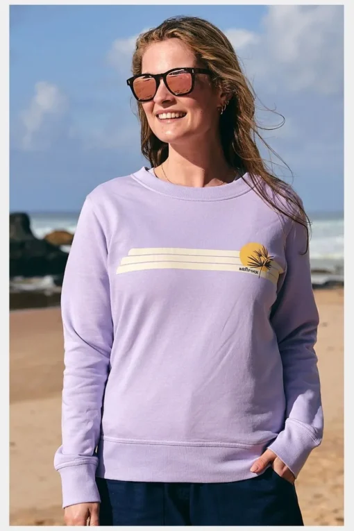 Womens Poster Stripe Crew Sweatshirt