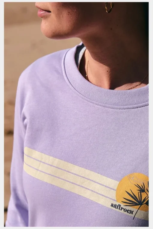 Womens Poster Stripe Crew Sweatshirt