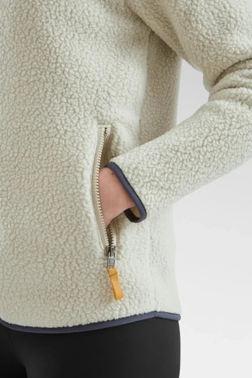 Womens Retro Pile Hoodie Fleece Jacket