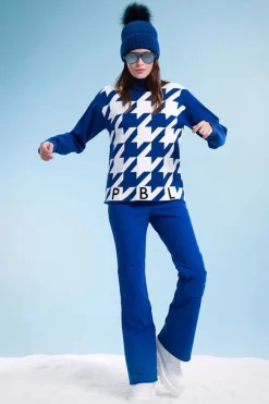 Womens Rose Roll Neck Knit Sweater