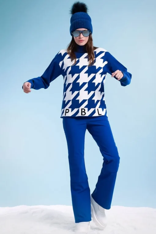 Womens Rose Roll Neck Knit Sweater
